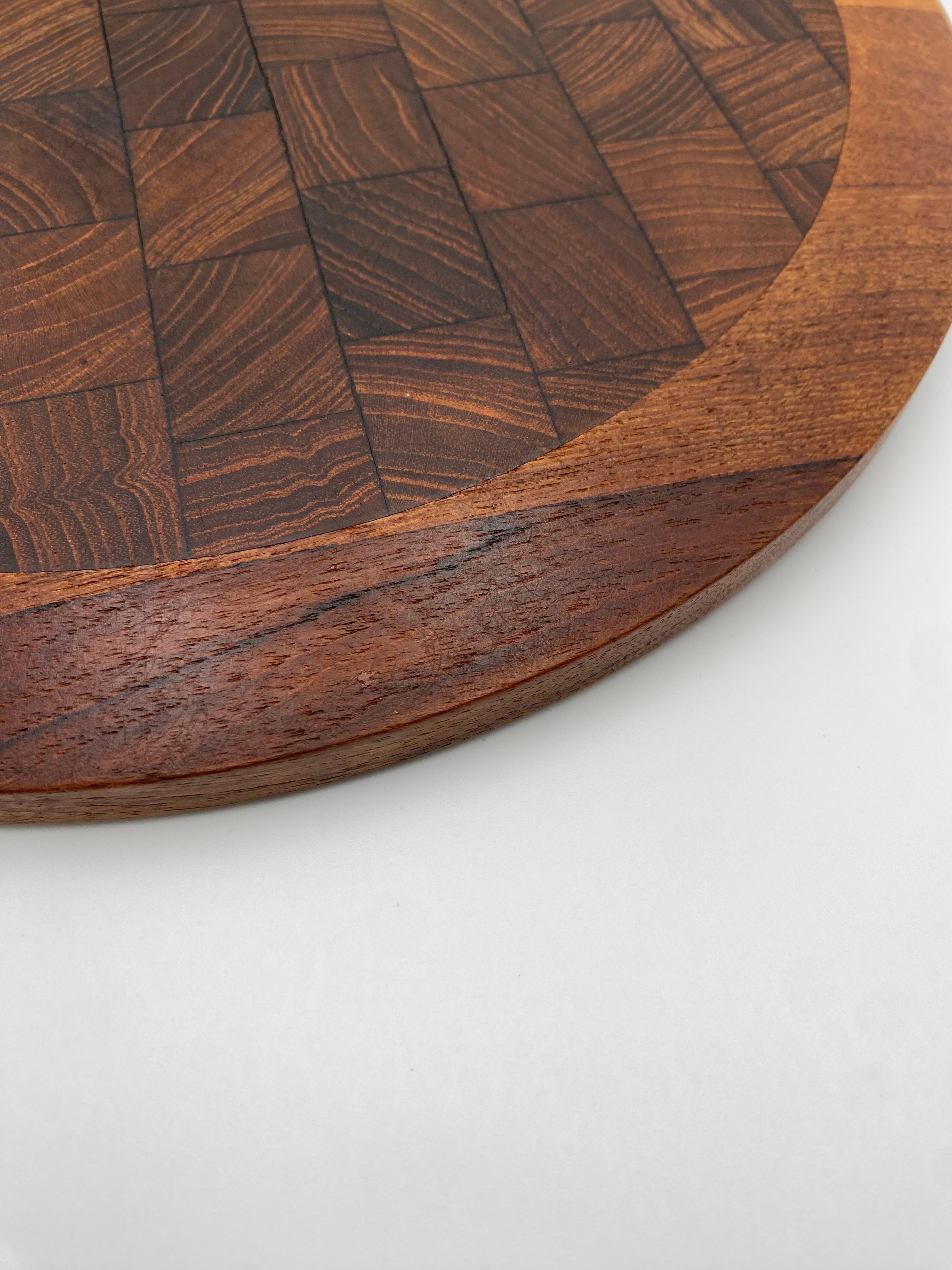 Hand-Crafted Round Teak Cutting Board By Dansk, Denmark 1970s  For Sale