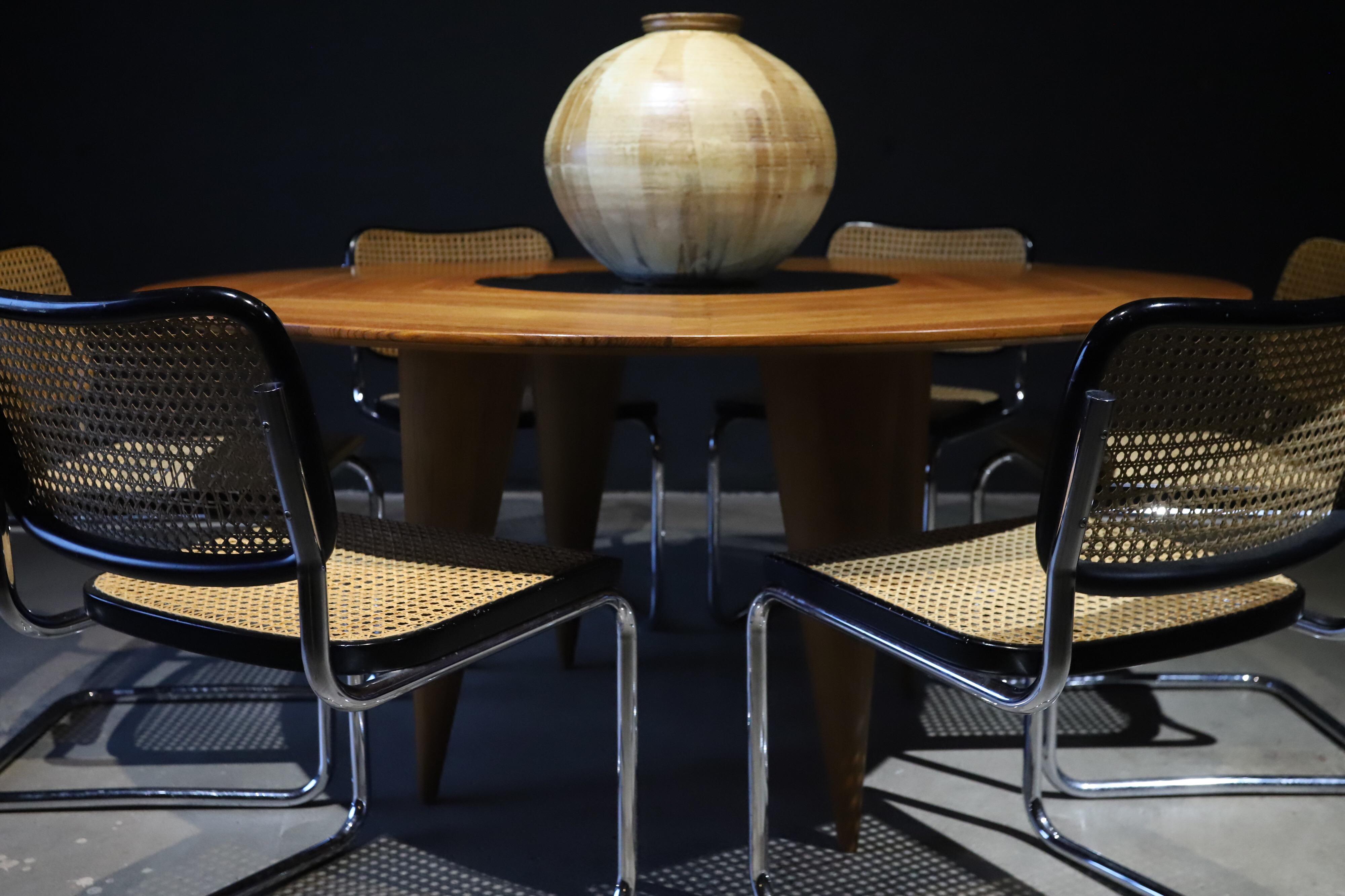 Round Teak Dining or Conference Table 8