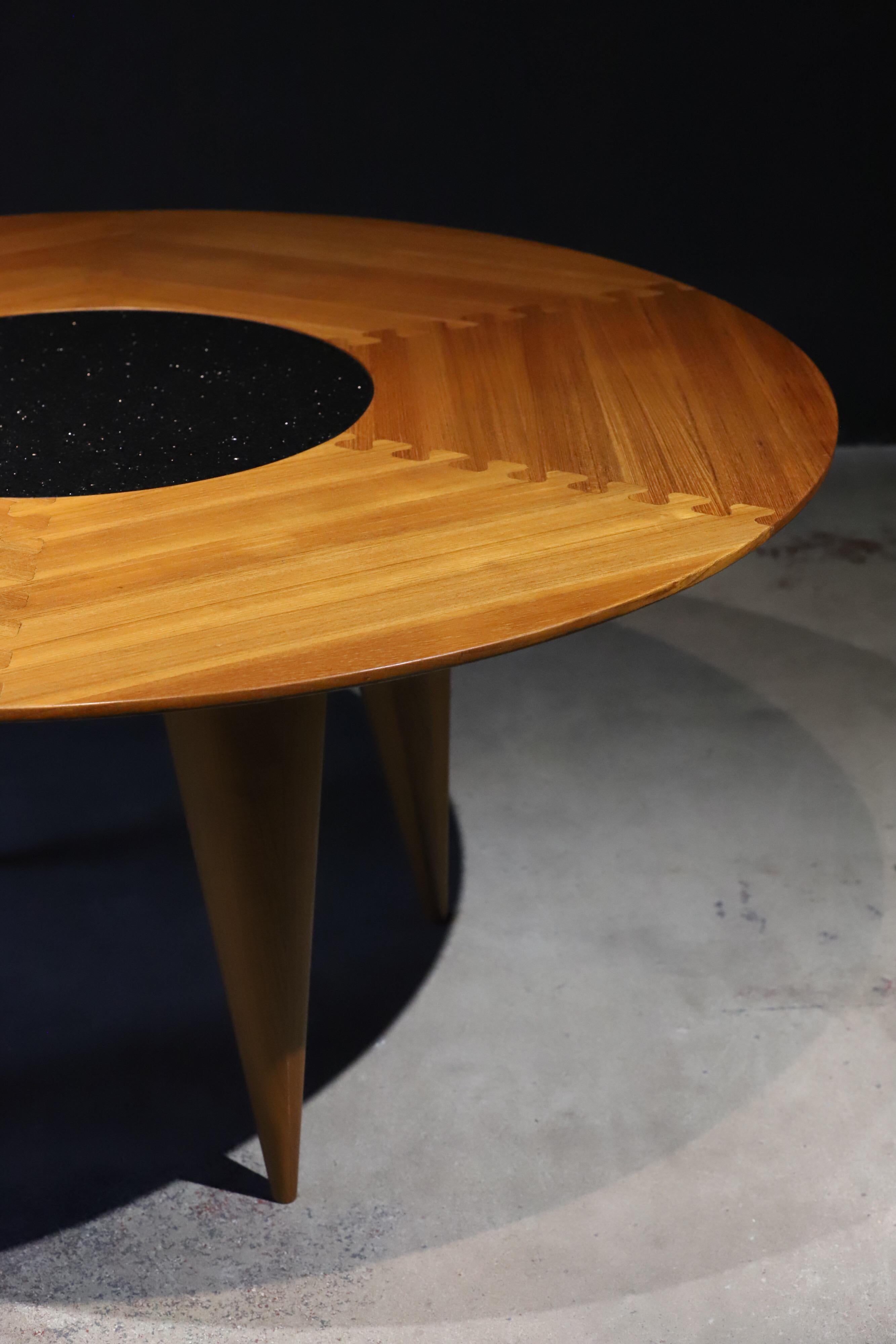 Taiwanese Round Teak Dining or Conference Table