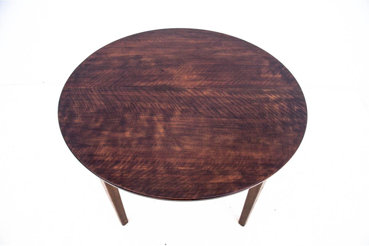 Round Teak Dining Table, Danish Design, 1960s In Good Condition In Chorzów, PL