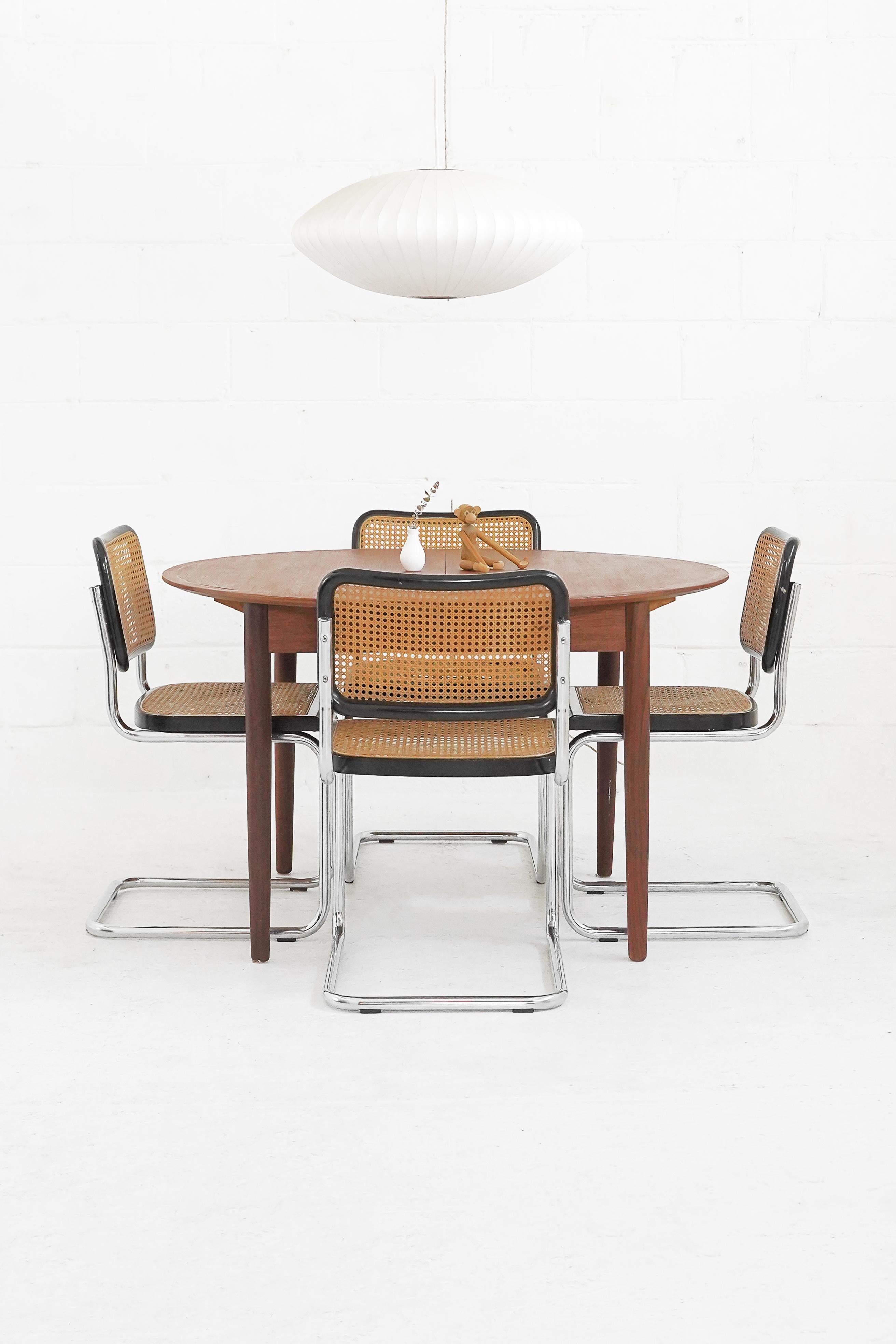 Round Teak Dining Table with Butterfly Leaf for N & R Mobler 4