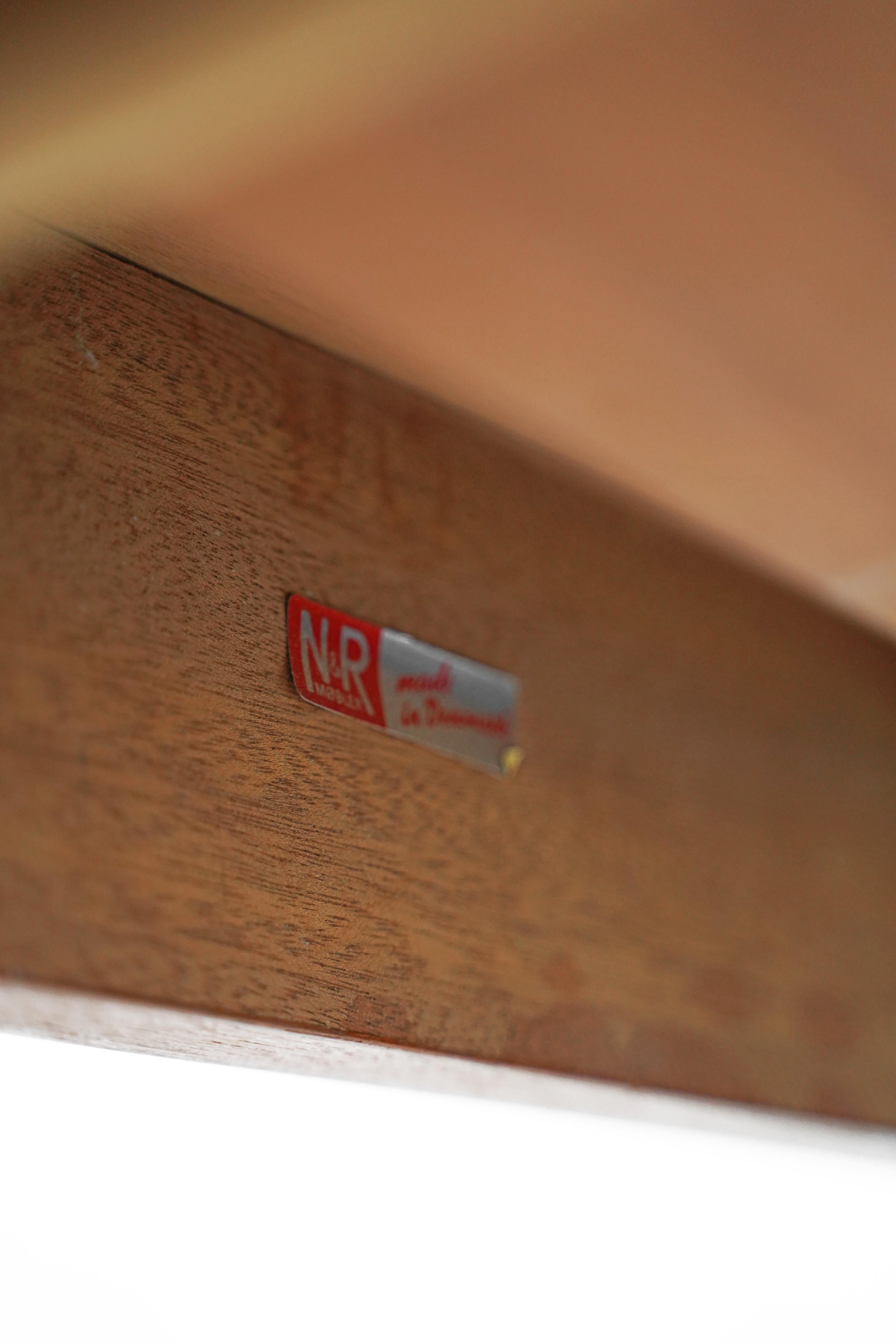 Danish Round Teak Dining Table with Butterfly Leaf for N & R Mobler