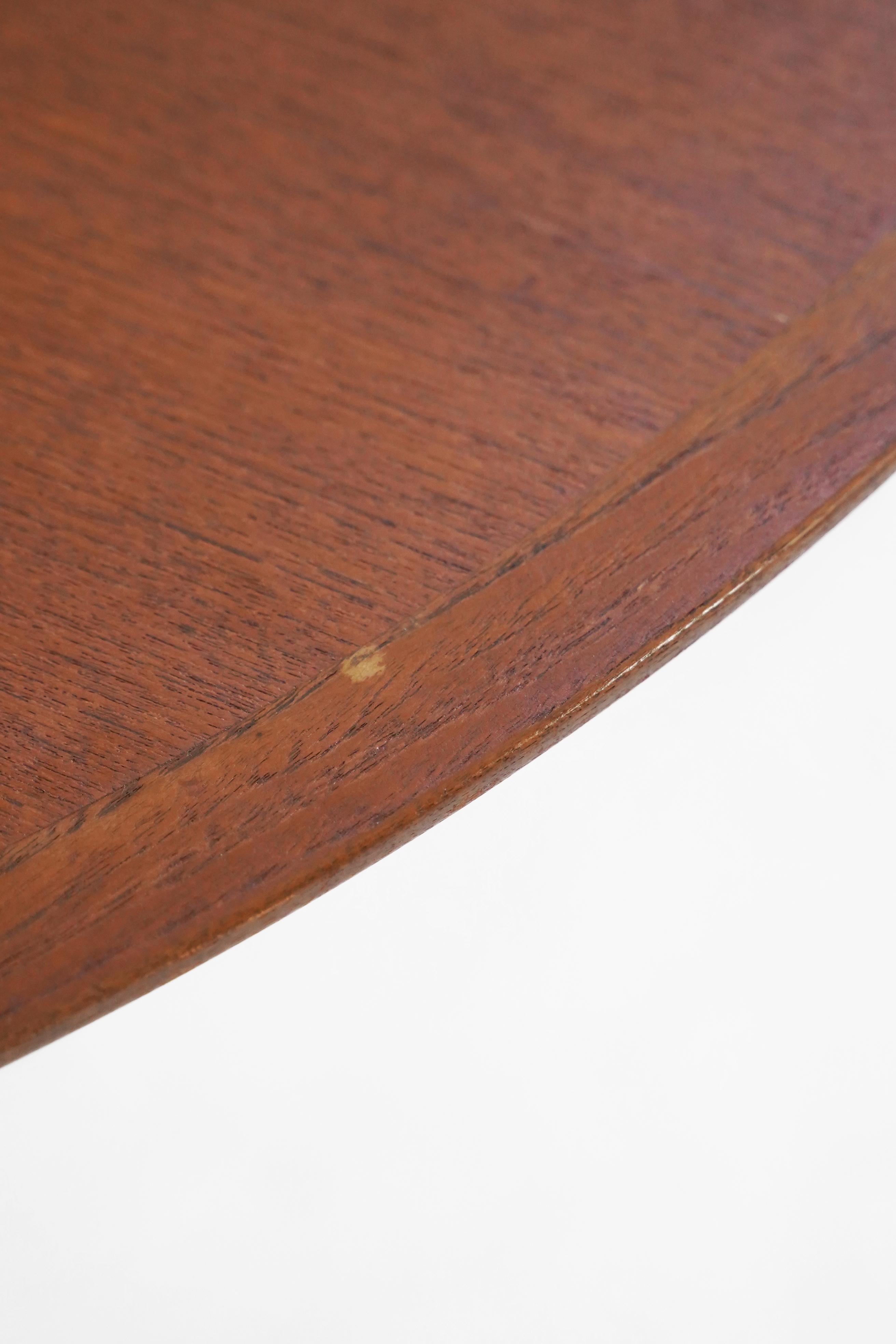 Round Teak Dining Table with Butterfly Leaf for N & R Mobler 3