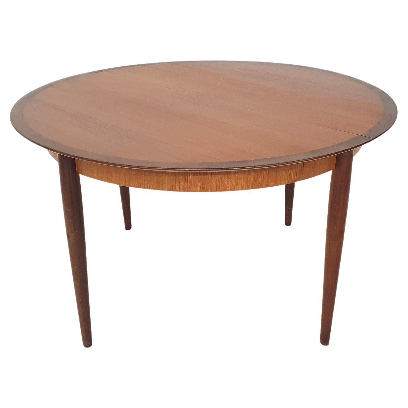Round Teak Extendable Dining Table by Lubke, Germany, 1960's