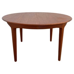 Antique Round Teak Extension Dining Table By Henning Kjaernulf For Soro Stole, Denmark