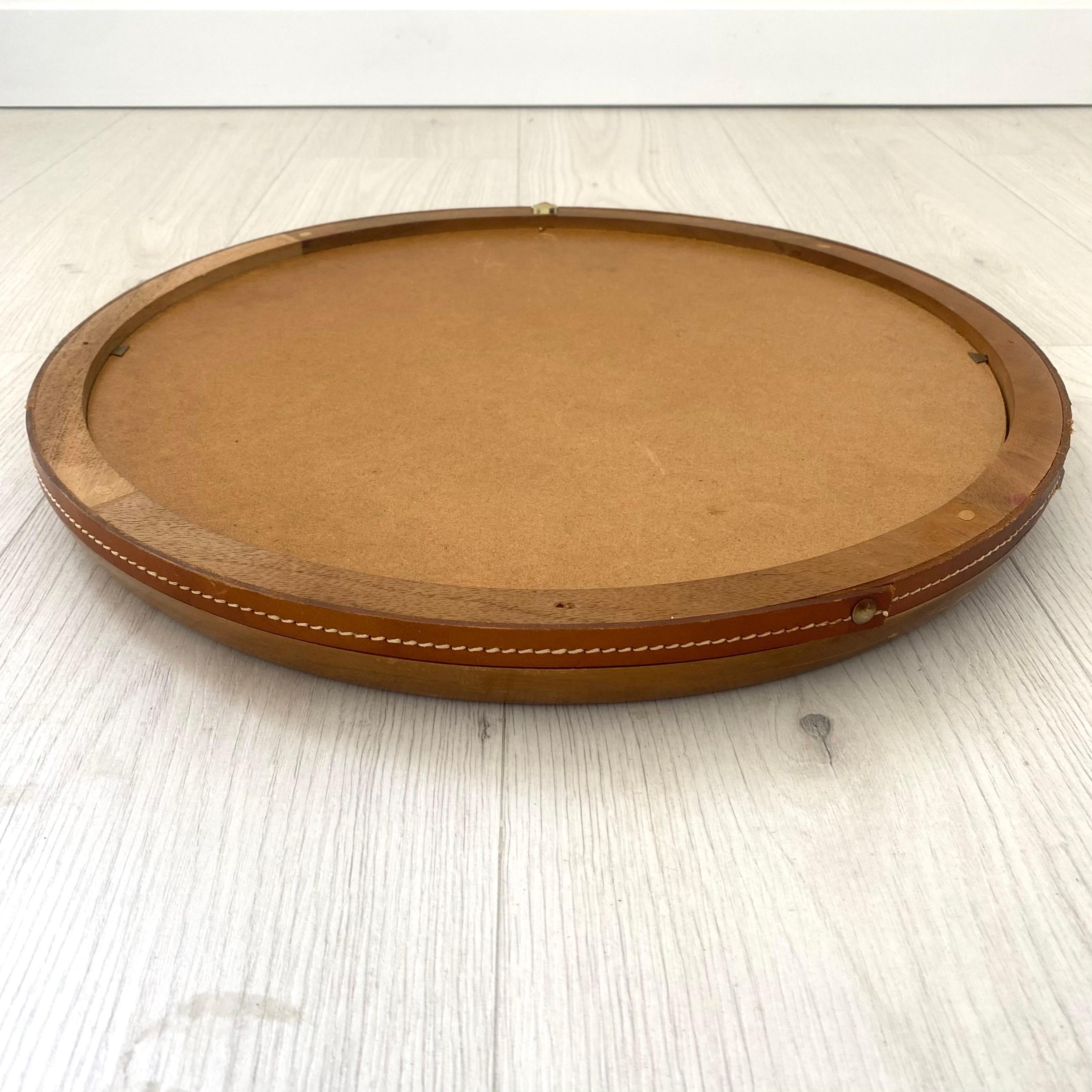 Espejo redondo de teca, años 60 Italia en venta 5
