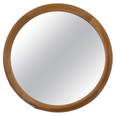 Round Teak Mirror, 1960s Italy