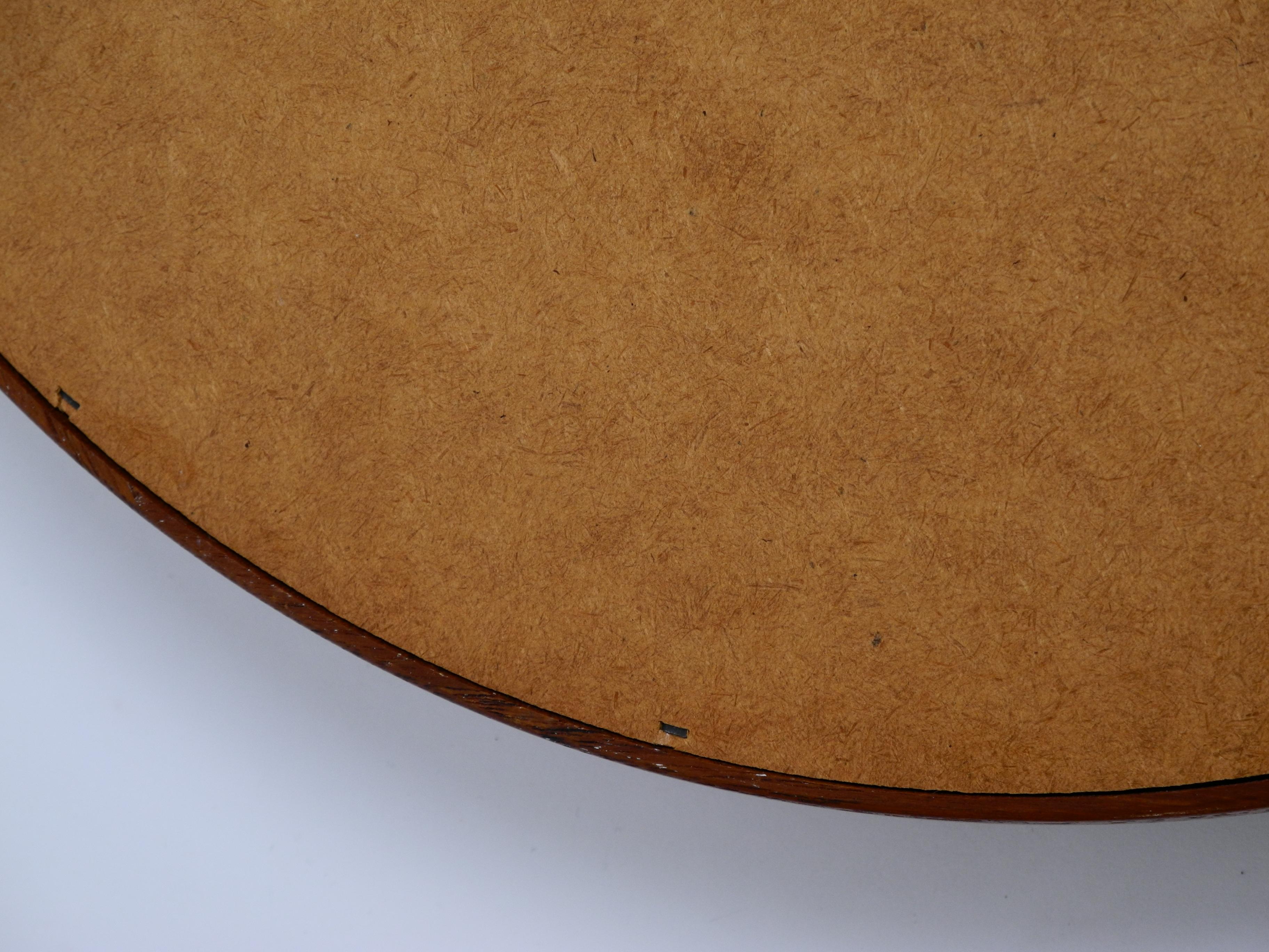 Round Teak Mirror with Leather Straps by Uno and Östen Kristiansson for Luxus For Sale 10