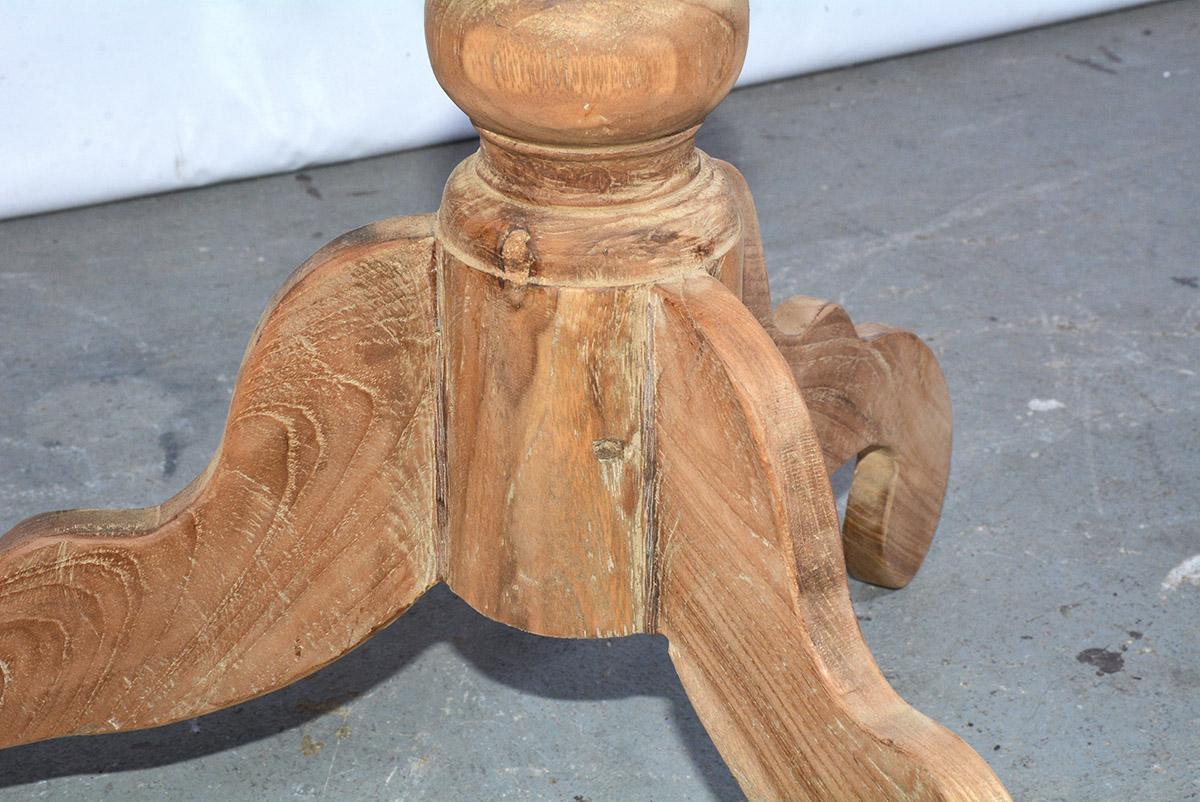 Round Teak Pedestal Side Table In Good Condition In Sheffield, MA