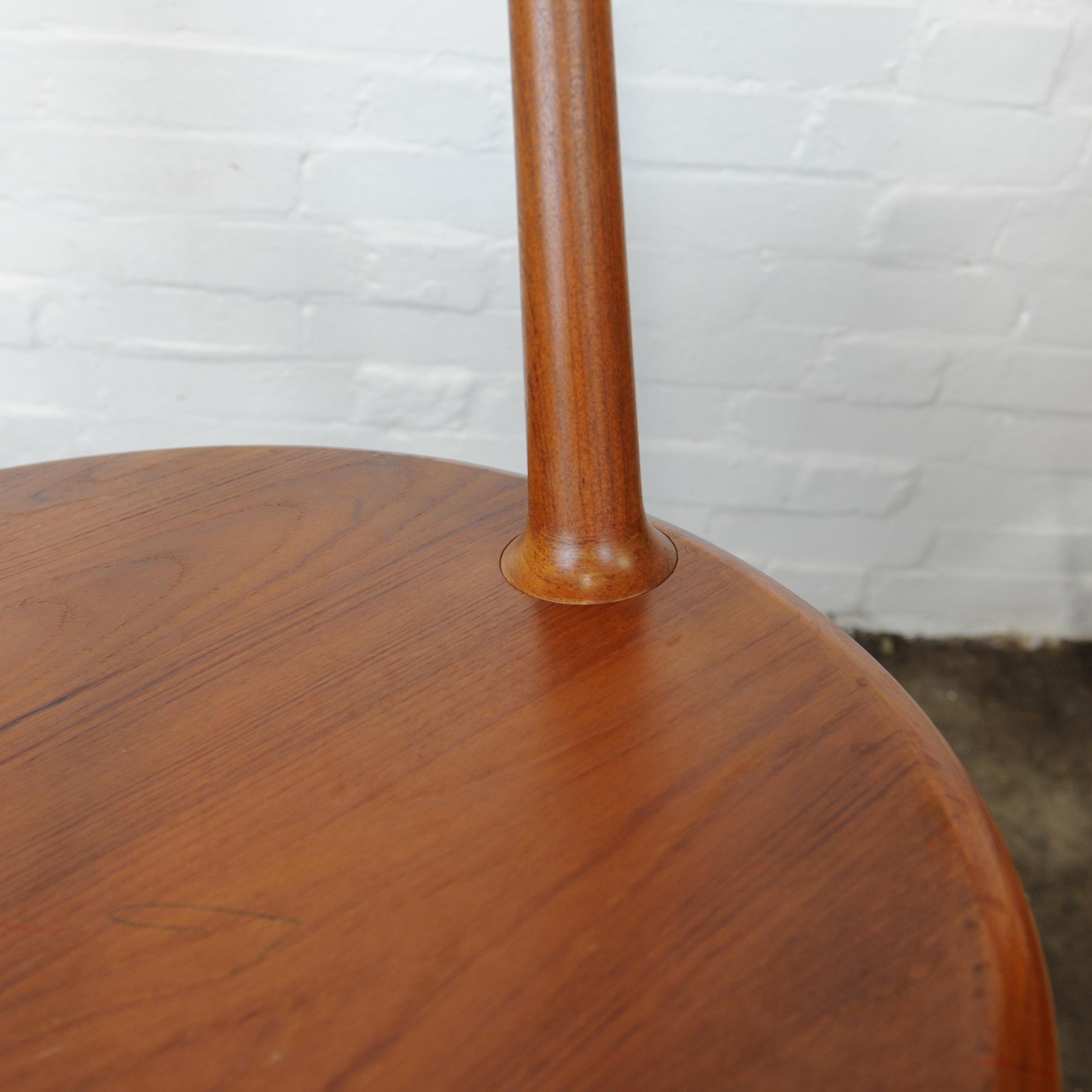 Round Teak Three Legged Coffee Table by Norsk Design Ltd, 1960s For Sale 5