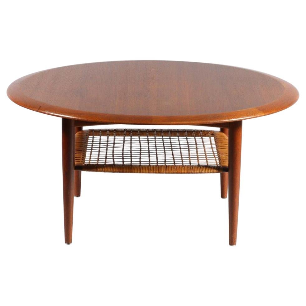 Johannes Andersen Teak Cocktail Table with Drawers at 1stDibs