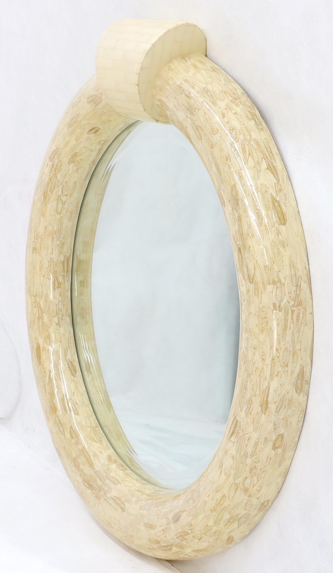 Unknown Round Tessellated Bone Mirror For Sale