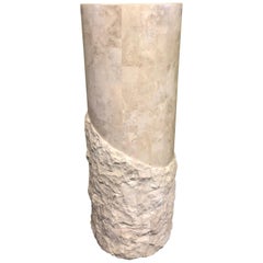 Round Tessellated Stone Pedestal by Marquis of Beverly Hills
