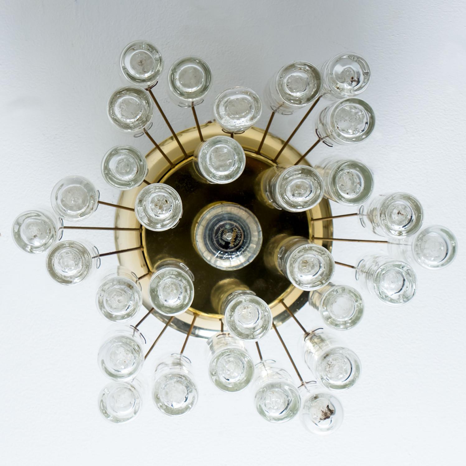 Runde Einbaubeleuchtung aus strukturiertem Klarglas in Gold, 1960er Jahre, Doria Leuchten im Angebot 3