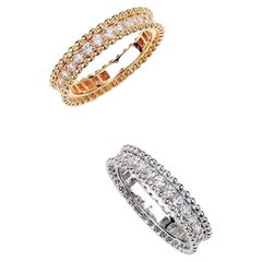 Round Textured Diamond 14K Gold Stacking Ring