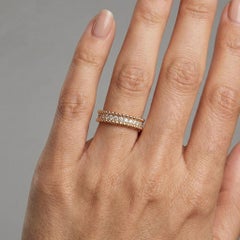 Round Textured Diamond 14K (or 18k upon request) Gold Stacking Ring