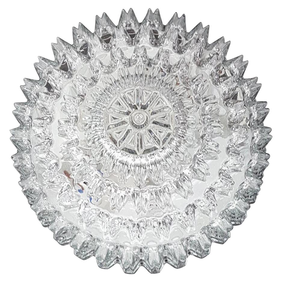 Round Textured Glass Flushmount by Limburg, Germany, 1970s For Sale