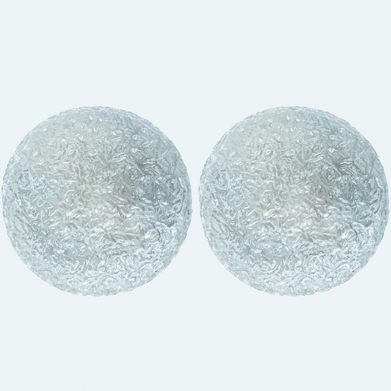 Appliques en verre texturé rond, Allemagne en vente 3