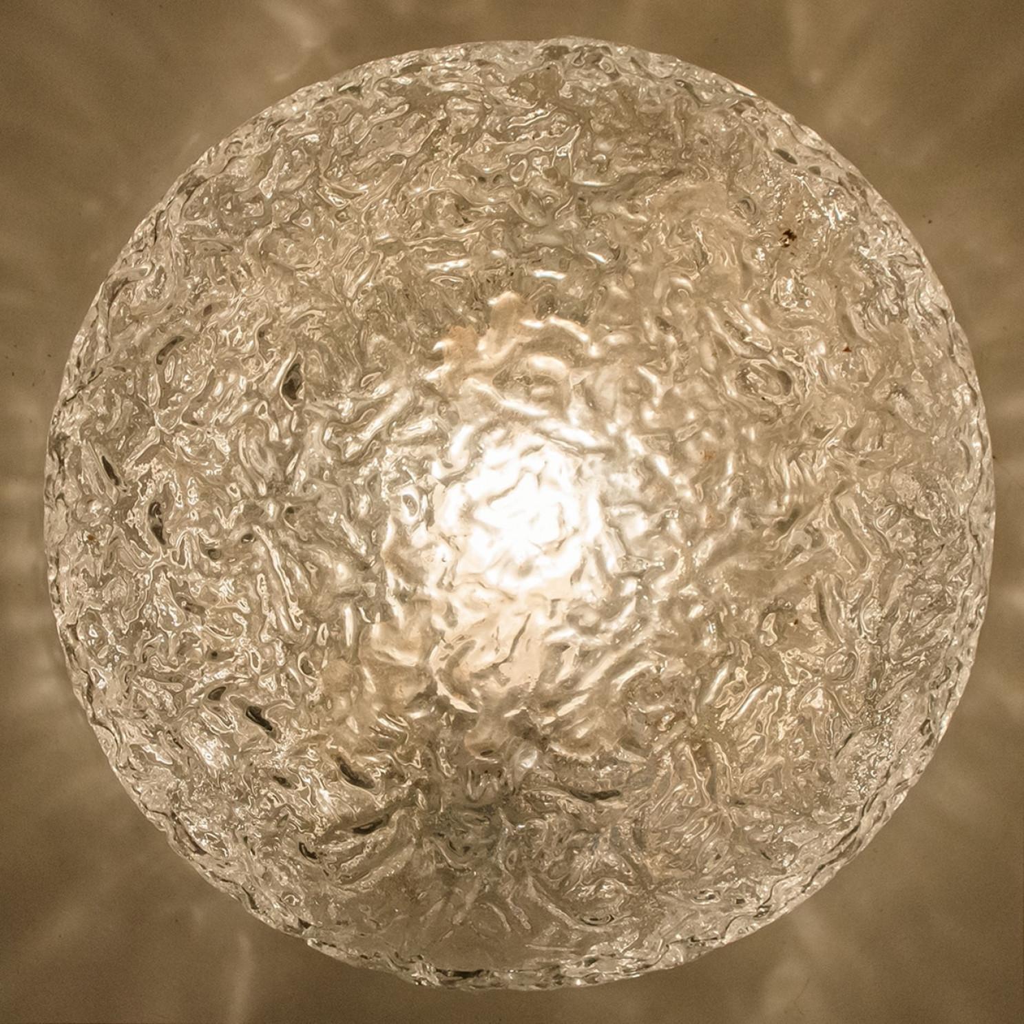 Appliques en verre texturé rond, Allemagne en vente 5