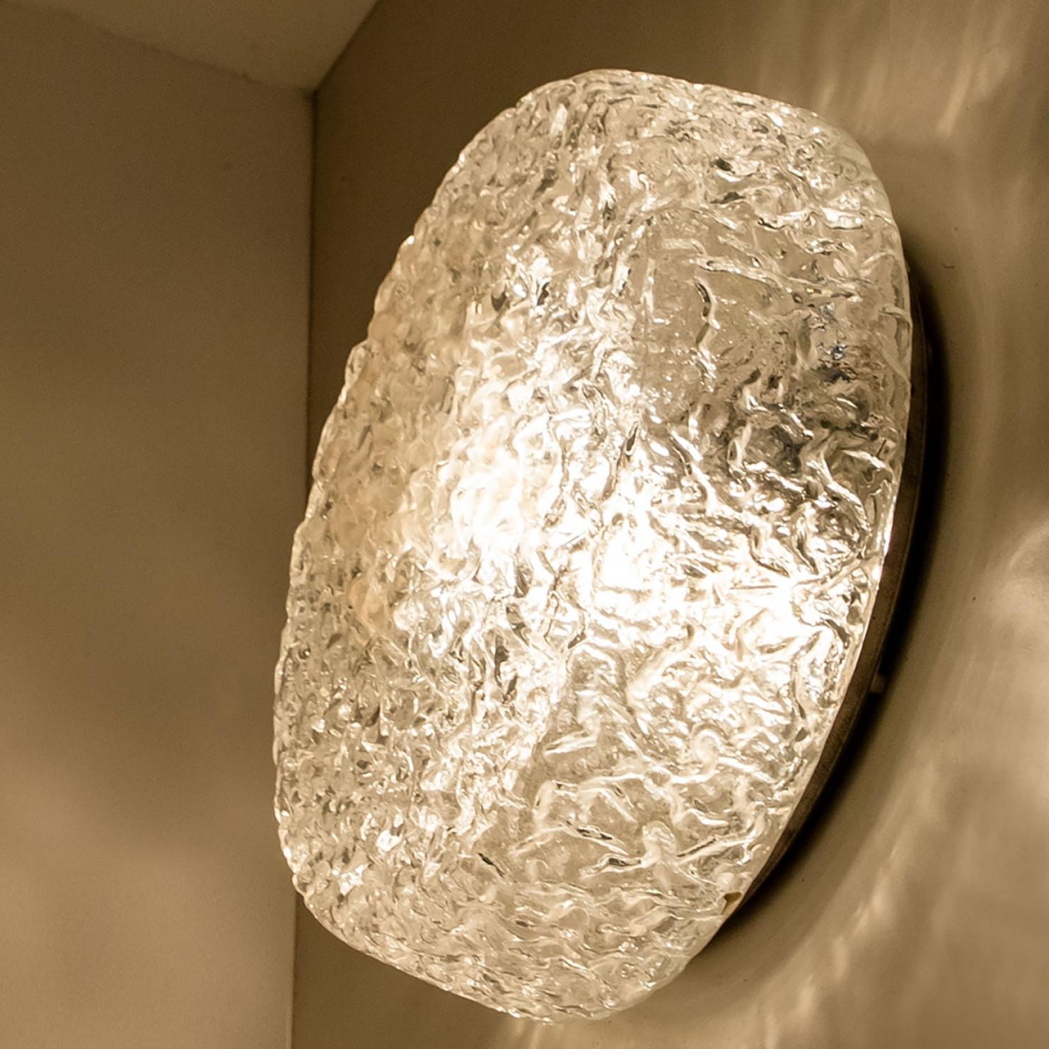 Appliques en verre texturé rond, Allemagne en vente 6