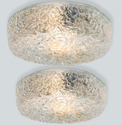 Round Textured Glass Wall Lights Flush Mounts, Germany