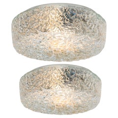 Round Textured Glass Wall Lights Flush Mounts, Germany