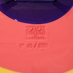 Contemporary Gaetano Pesce Round The Clock L Purple Dark Salmon Yellow