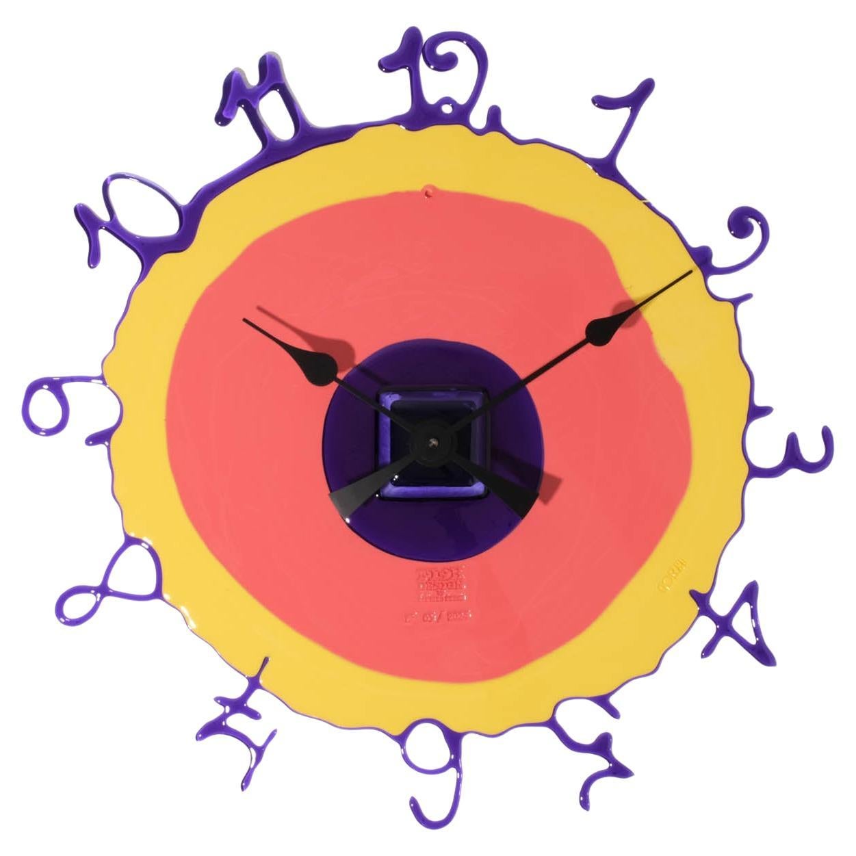Contemporary Gaetano Pesce Round The Clock L Purple Dark Salmon Yellow For Sale