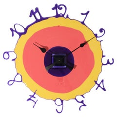 Contemporary Gaetano Pesce Round The Clock L Purple Dark Salmon Yellow