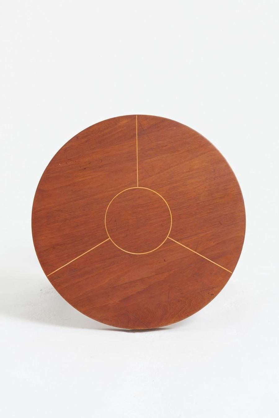English Round Three Legged Side Table, England, 1950s For Sale