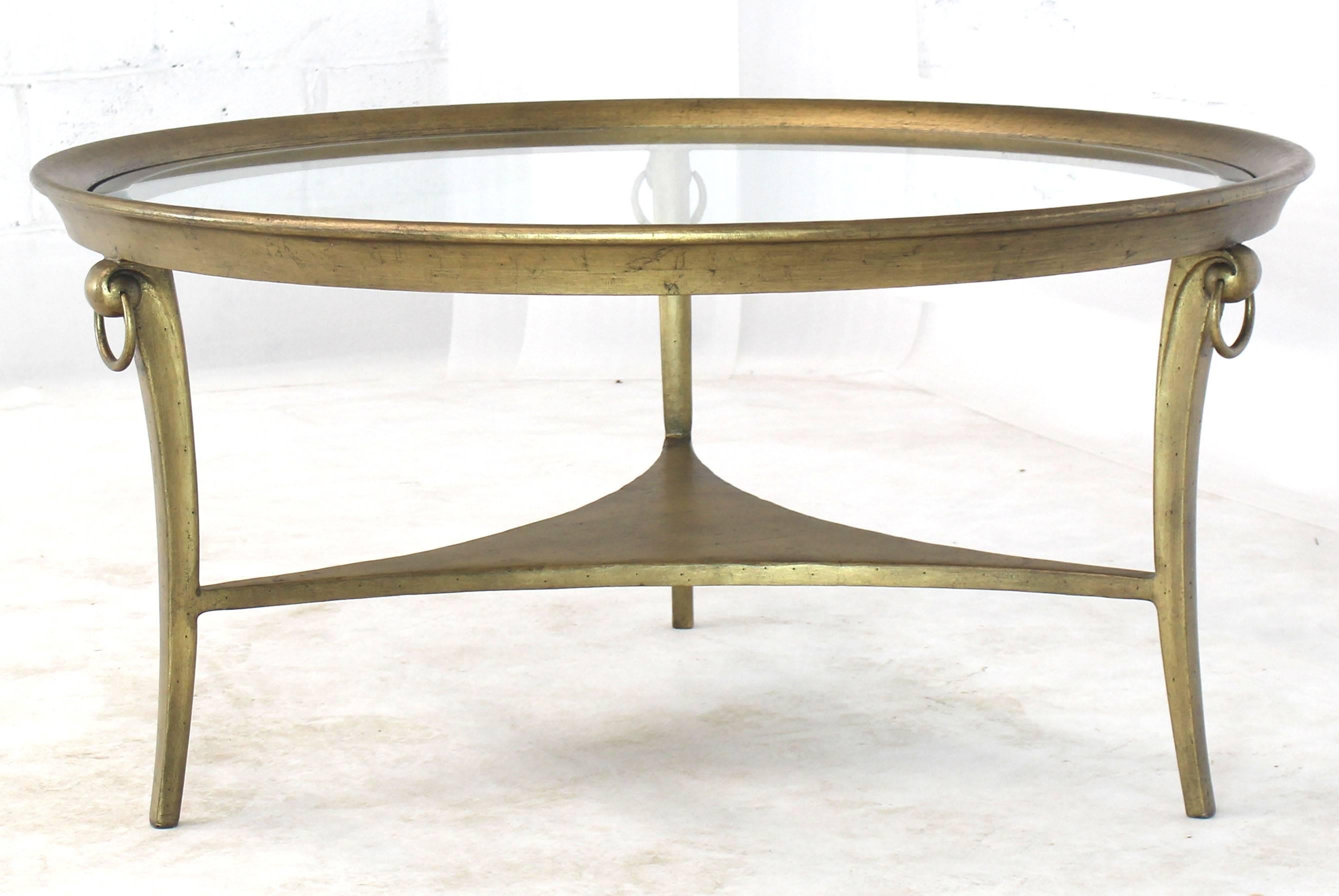 Mid-Century Modern Round Three Legs Base Metal Coffee Table