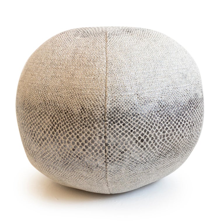 Round Throw Pillow Ball In Snake Skin Linen For Sale At 1stdibs