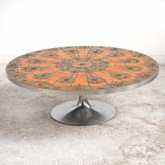 Round Tile-Top Coffee Table by Lilly Just Lichtenberg for Poul Cadovius