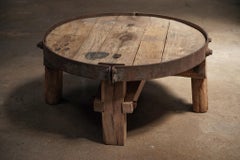 Round Timber & Iron Coffee Table