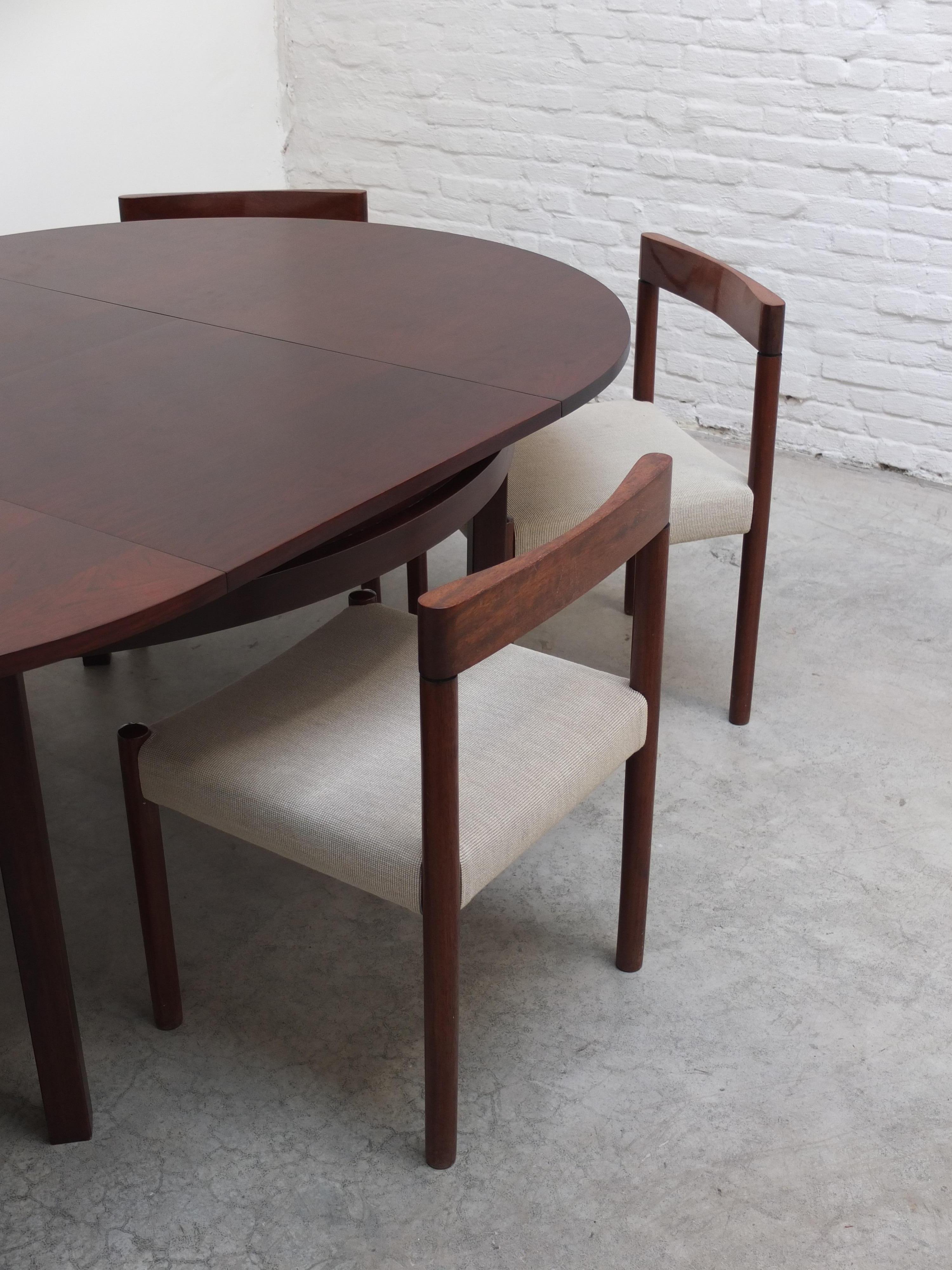 Round to Oval Extendable Dining Set by Alfred Hendrickx for Belform, 1960s For Sale 3