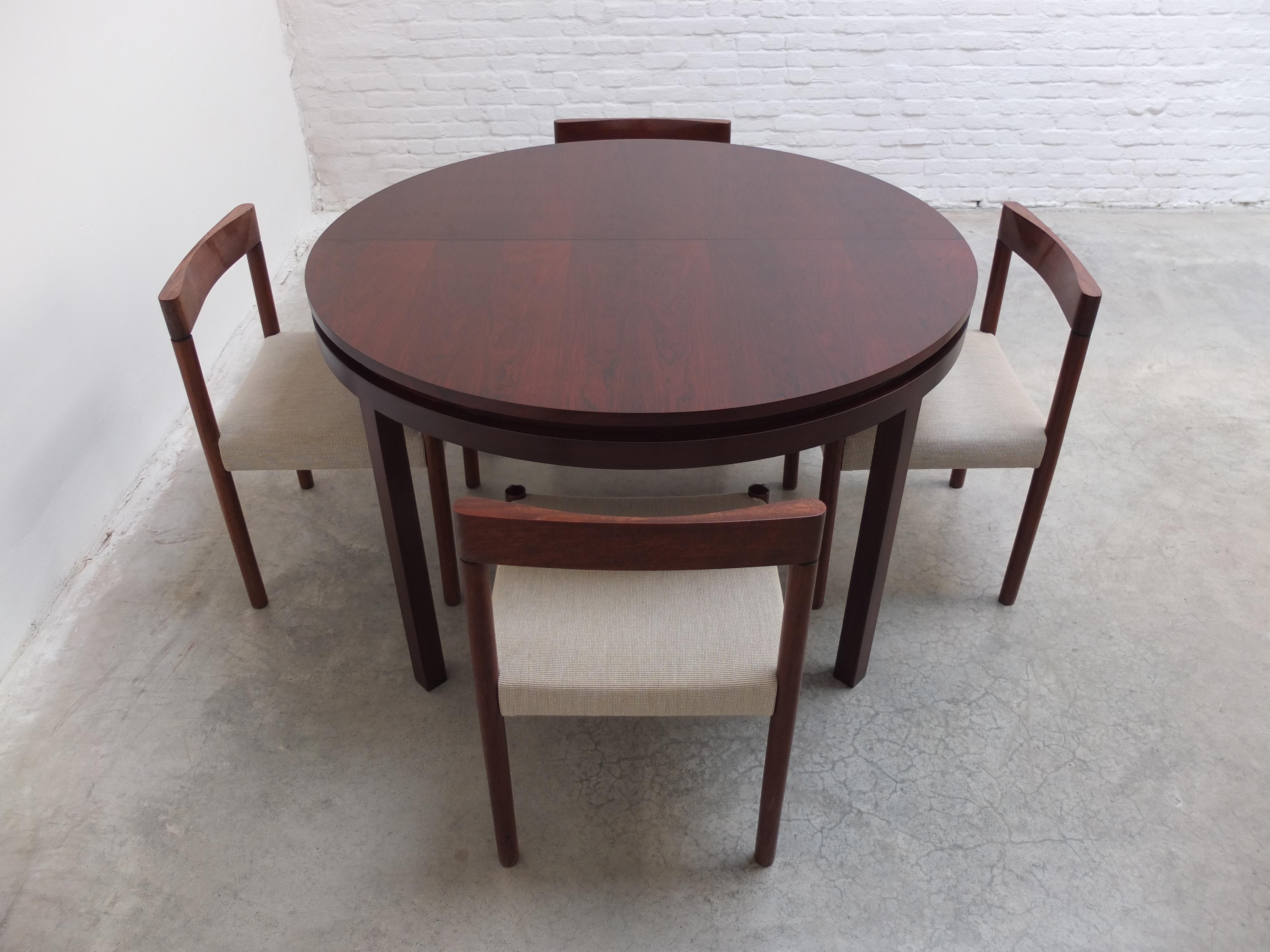 Round to Oval Extendable Dining Set by Alfred Hendrickx for Belform, 1960s For Sale 6