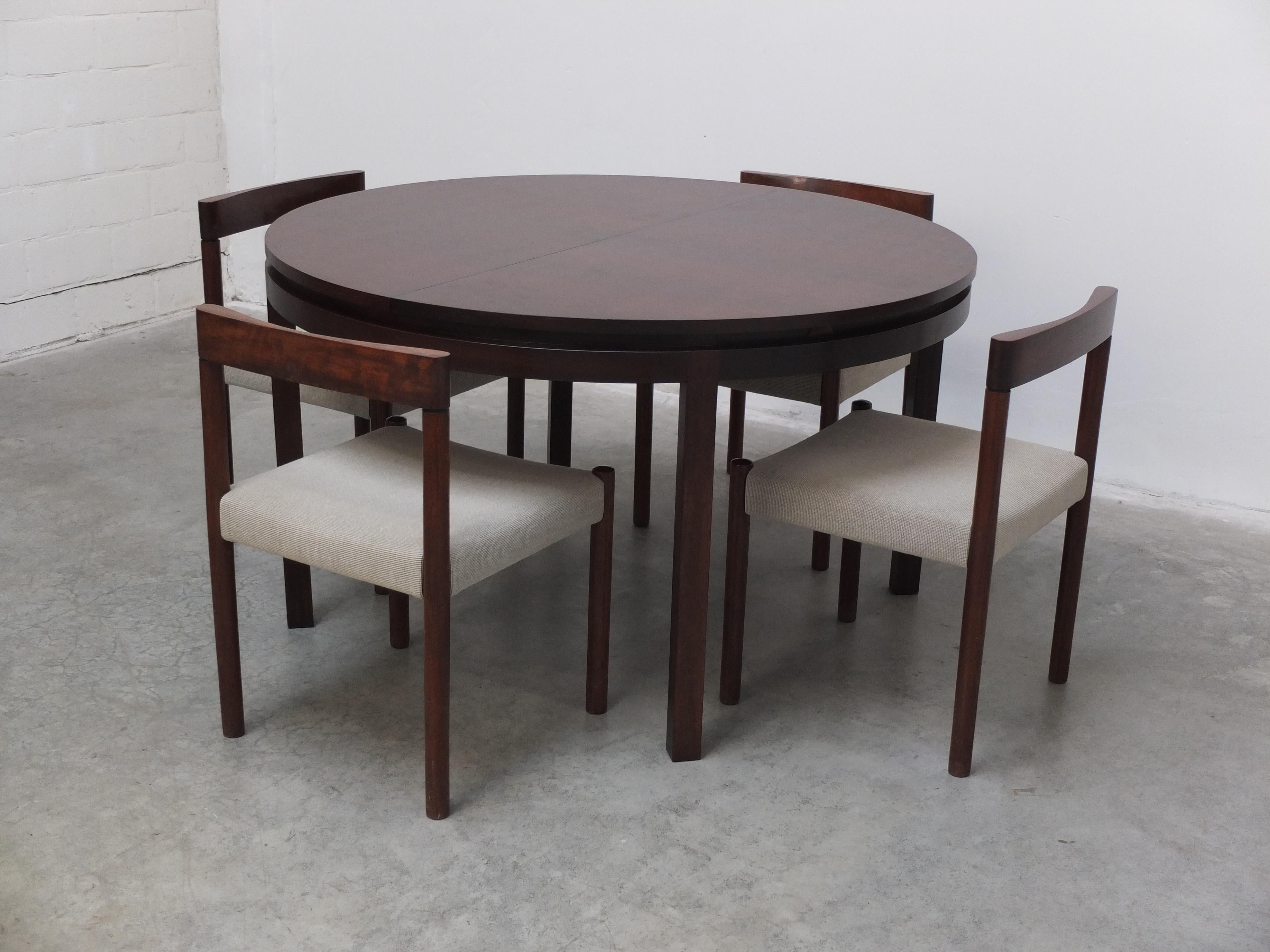 Round to Oval Extendable Dining Set by Alfred Hendrickx for Belform, 1960s For Sale 7