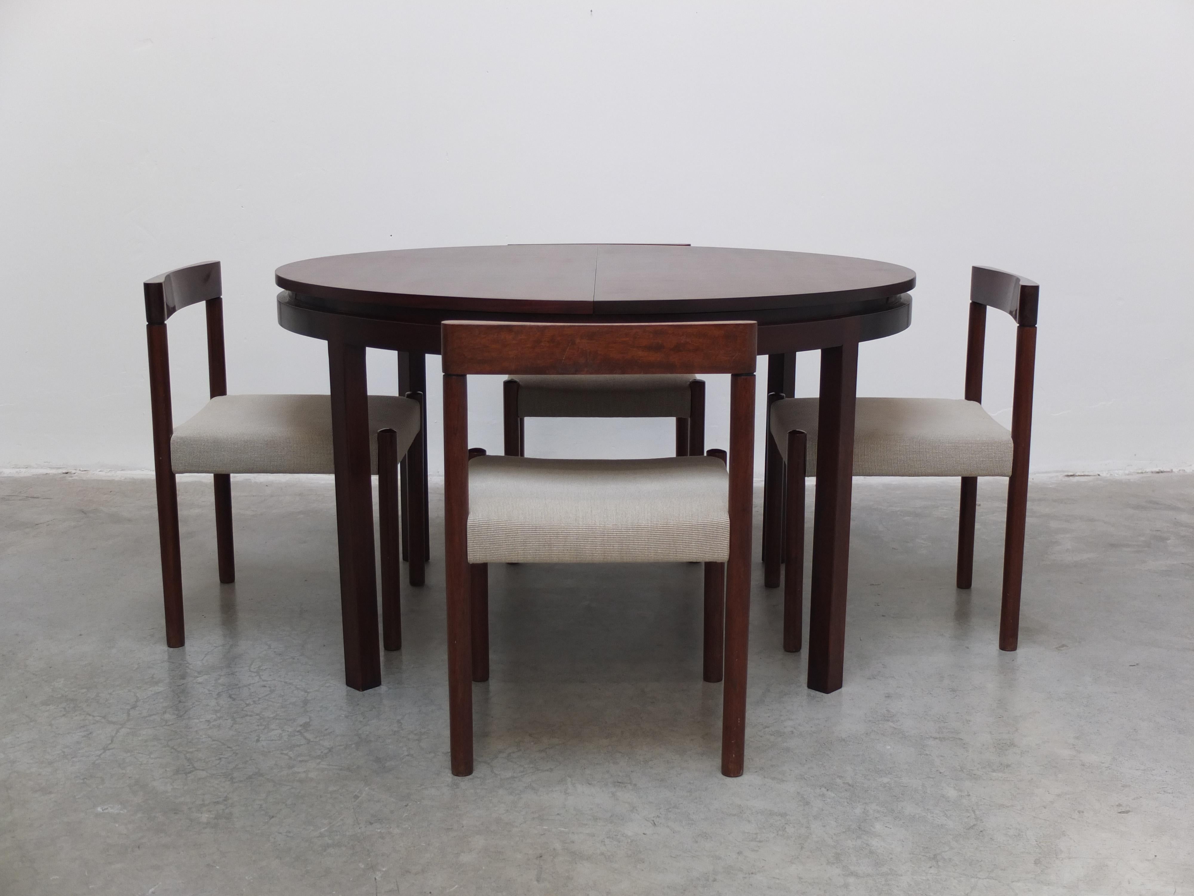 Round to Oval Extendable Dining Set by Alfred Hendrickx for Belform, 1960s For Sale 8