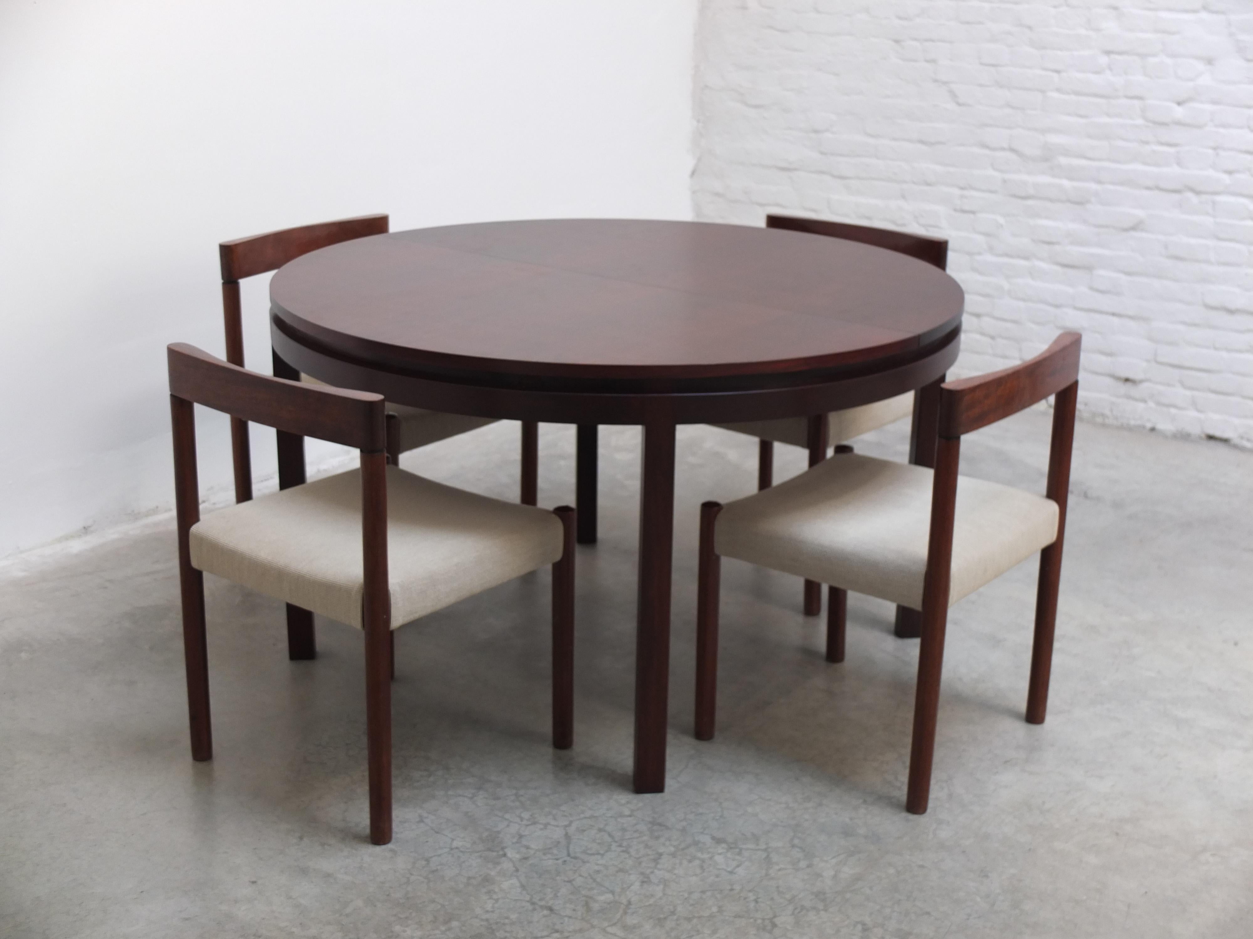 Round to Oval Extendable Dining Set by Alfred Hendrickx for Belform, 1960s For Sale 9