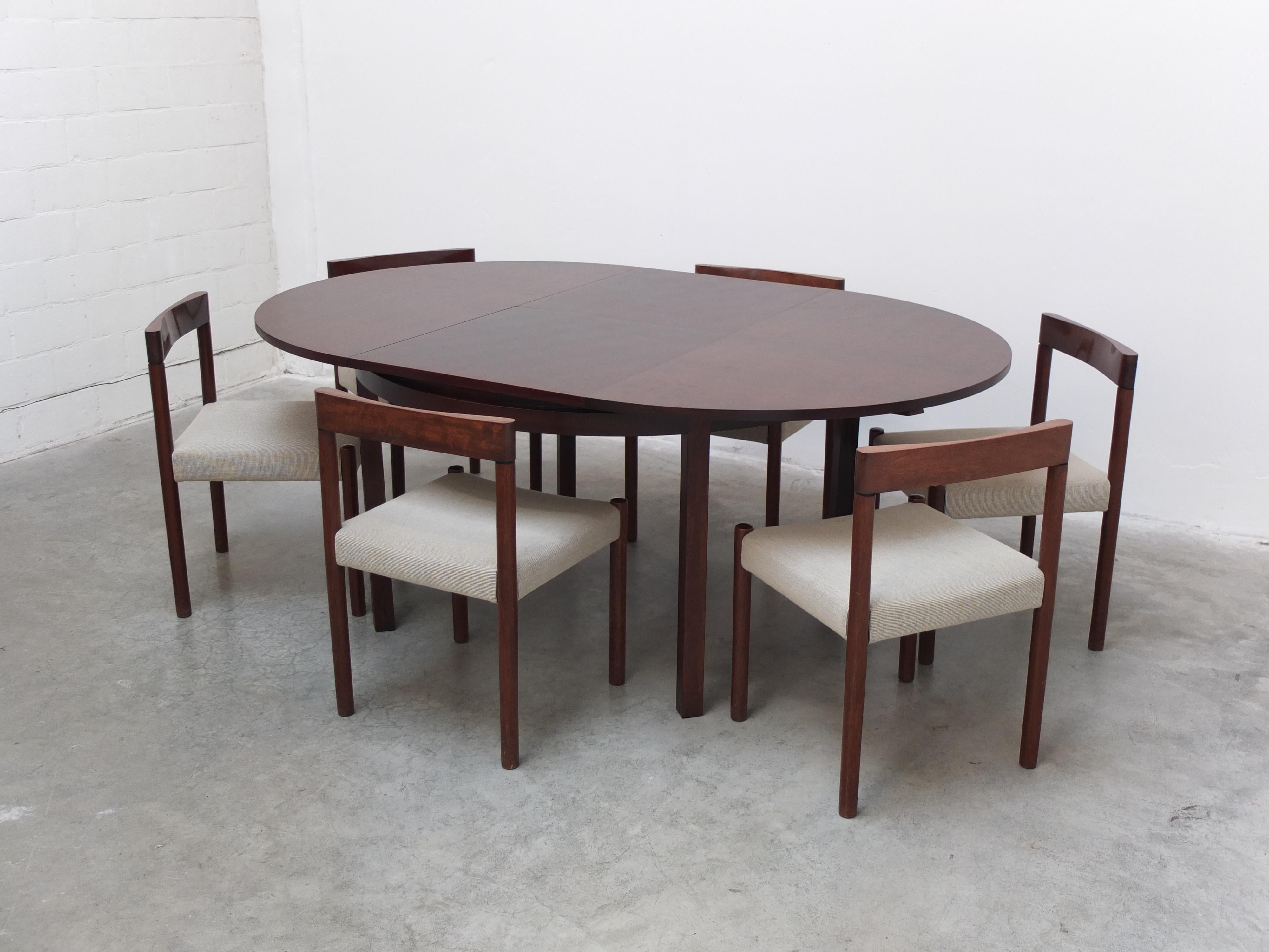 Round to Oval Extendable Dining Set by Alfred Hendrickx for Belform, 1960s For Sale 2