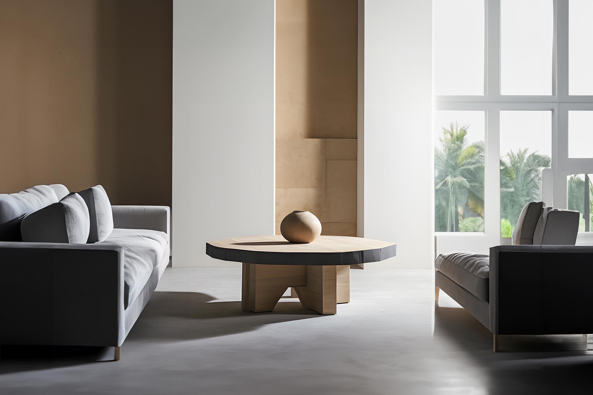 Mexicain Table basse Fundamenta 48 en chêne abstrait, design élégant par NONO en vente