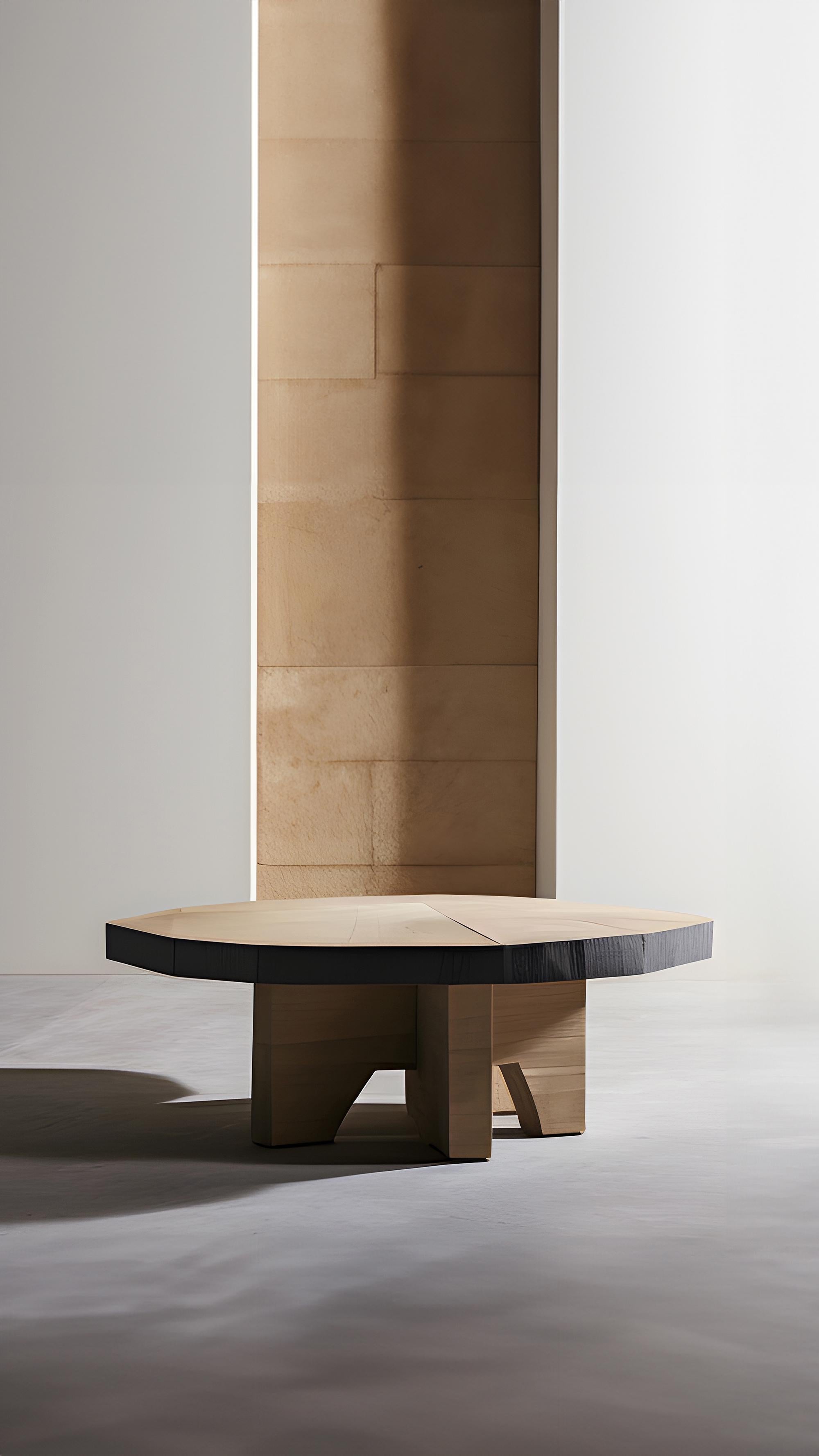 Mexicain Table basse Fundamenta 48 en chêne abstrait, design élégant par NONO en vente