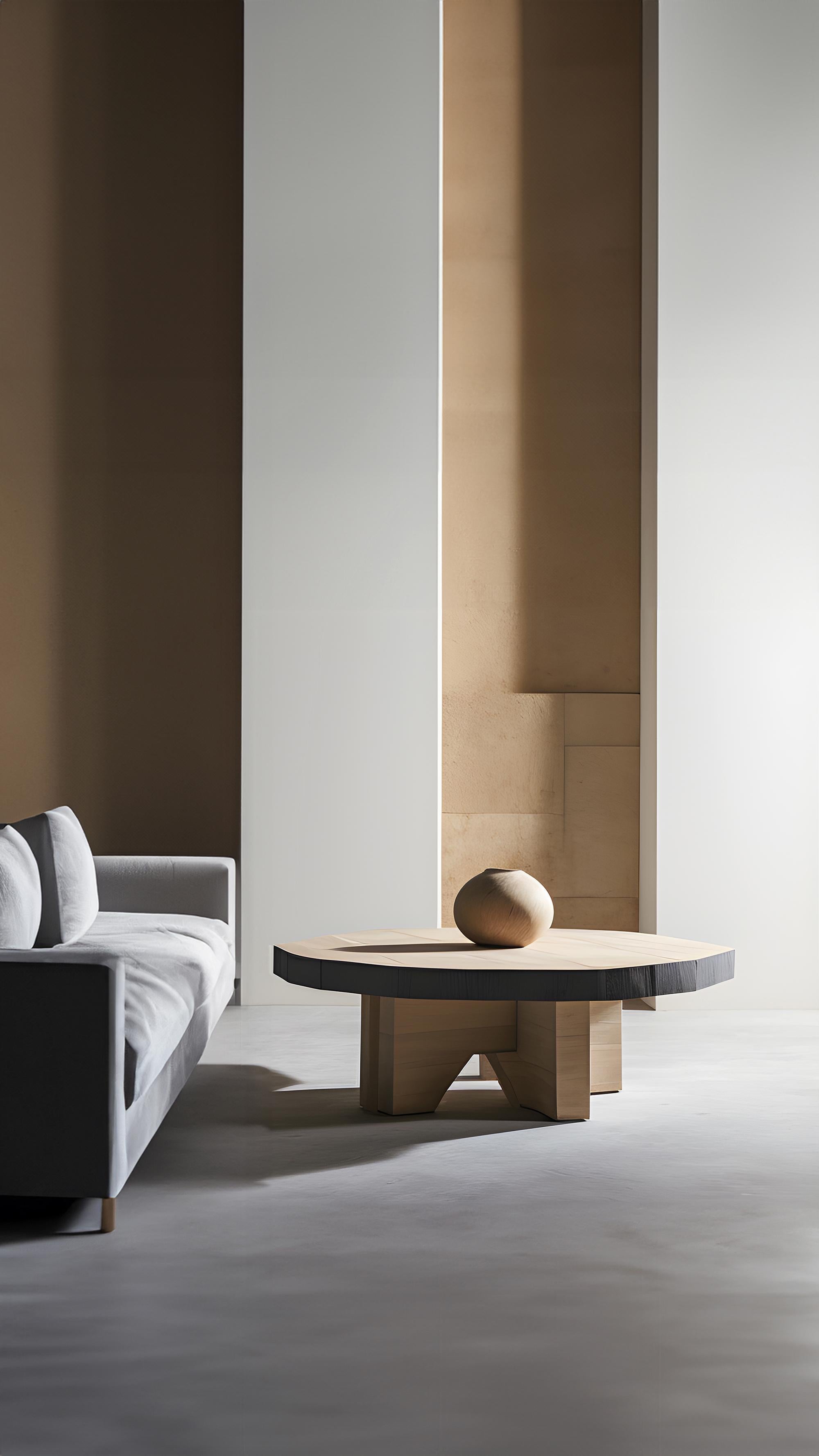 Bois de feuillus Table basse Fundamenta 48 en chêne abstrait, design élégant par NONO en vente