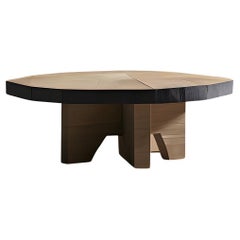 Table basse Fundamenta 48 en chêne abstrait, design élégant par NONO