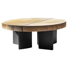 Fundamenta Tisch mit runder Platte 53 Abstrakte Formen, Eiche Elegance von NONO
