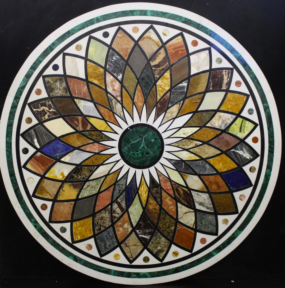 Piano rotondo in pietra dura In condizioni buone in vendita a Rome, IT