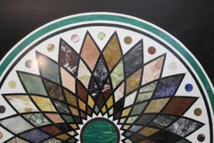 Round top marble sampling e malachite, semi precious stones