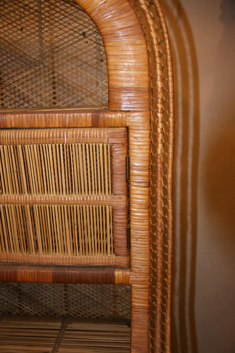 Round Top Reed and Wicker Etagere For Sale at 1stDibs round top bookcase