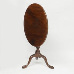 Round Top Tripod Table in Walnut Finished With Shellac and Wax Finish