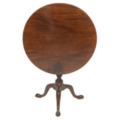 Round Top Tripod Table in Walnut Finished With Shellac and Wax Finish
